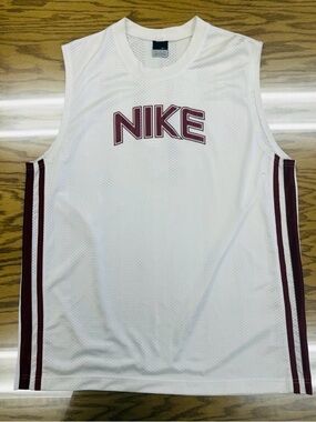 Vintage Nike Basketball Jersey Spellout XL Maroon White 5 NBA 90s Streetwear NSW